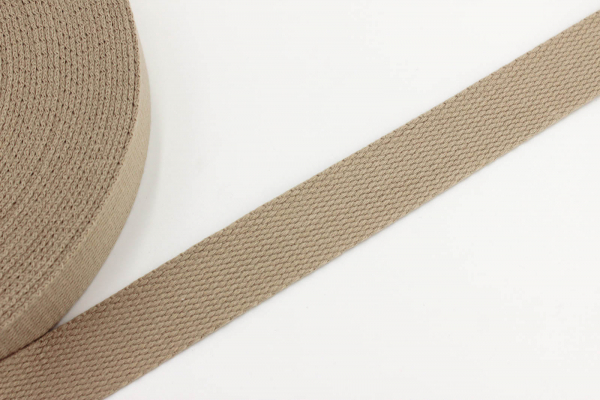 Gurtband Baumwolle 25mm sandstein (1 m)